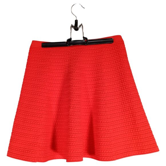 Theory Womens Skirt Rortie Scarlet Red Textured Flare 16" Knit Womens Small - Picture 2 of 5